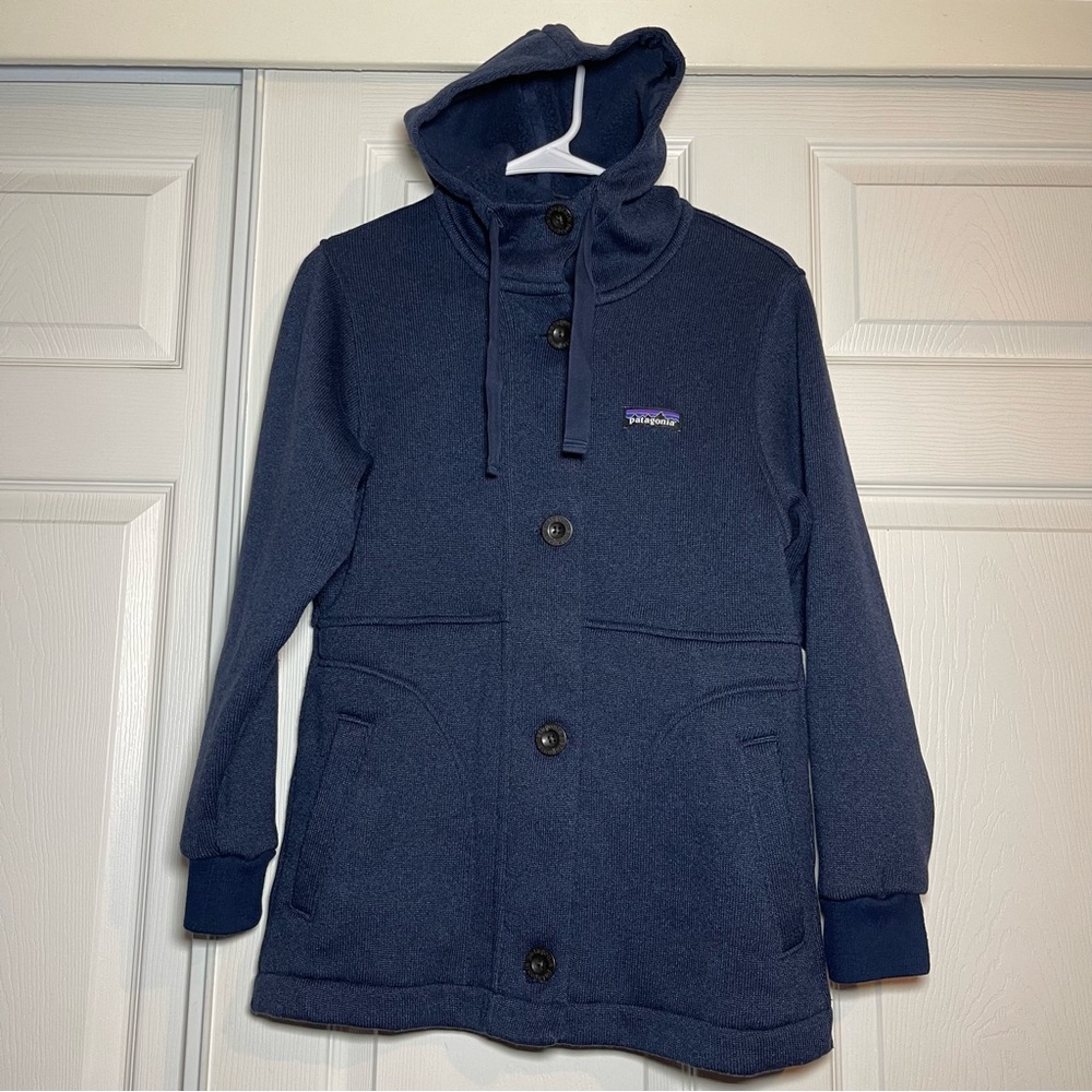 Patagonia Worn Wear Women’s Better Sweater Coat In Navy XS preppy Button Front
